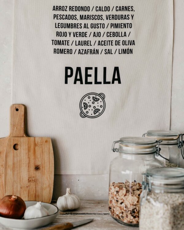 Paño de cocina Receta Paella - Imagen 2