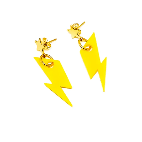 pendientes rayo amarillo