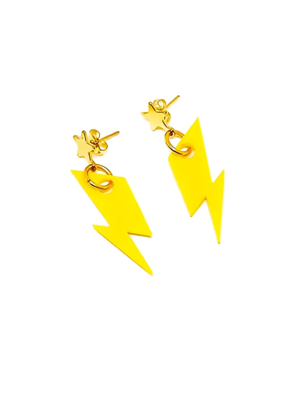pendientes rayo amarillo